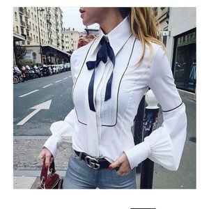 Black and white dress top